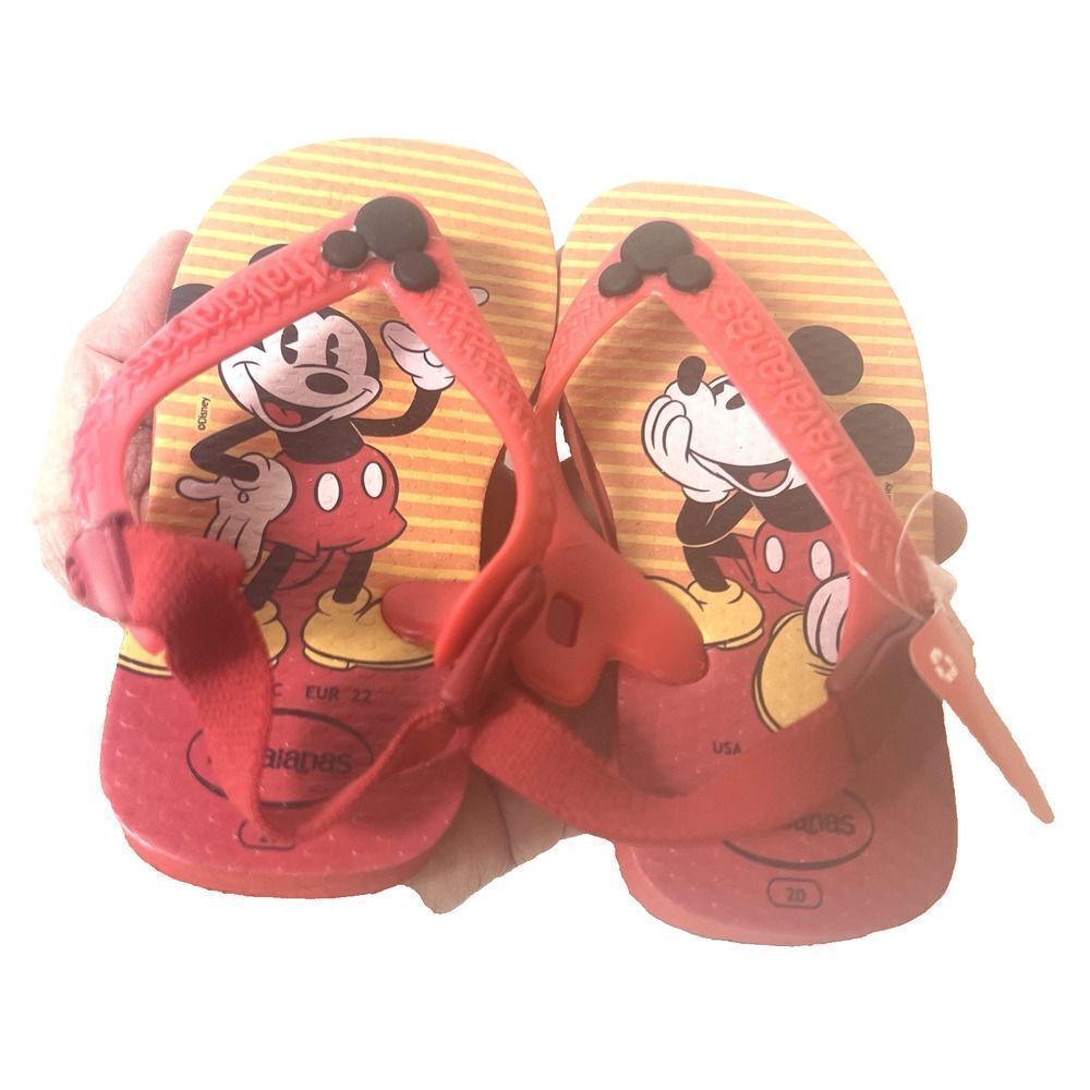 Havaianas Sandals Kids Girls Infant Size 6 Mickey/Minnie Mouse Summer Thong New